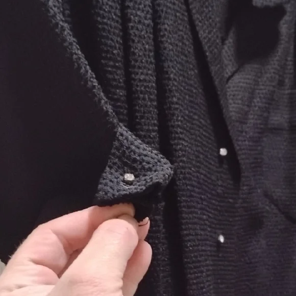 1940s Beautiful Linen Thick Material With Diamond 3 Buttons Top! Dress Sz 4 - Picture 7 of 9